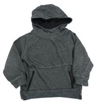 Čierno-sivá melírovaná mikina s kapucňou Primark