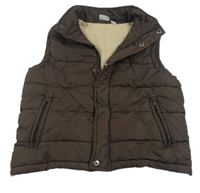 Hnedá šušťáková zateplená vesta Alive