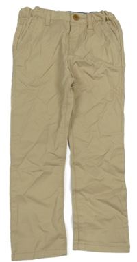 Béžové plátěné kalhoty Zara