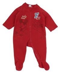 Červený fleecový overal s Mickeym a Plutem Disney