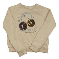 Světlerůžová mikina s obrázkem z flitrů H&M