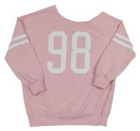 Svetloružová mikina s číslom New Look