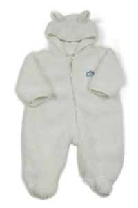 Bílá chlupatá kombinéza s hvězdou a kapucí Ergee