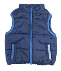 Tmavomodrá šusťáková zateplená vesta Matalan