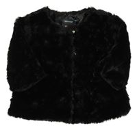 Černý kožešinový podšitý kabátek