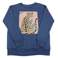 Modrá mikina s levhartem Dunnes