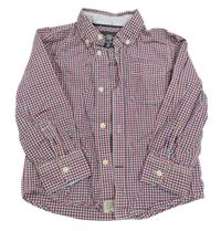 Tmavomodro-bílo-červená kostičkovaná košile H&M