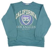 Zelenomodrá mikina s nápisem Primark