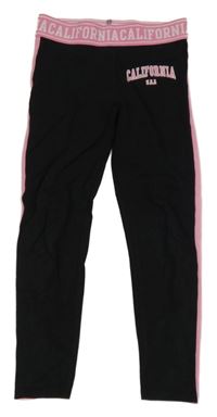 Černo-růžové legíny s nápisy George