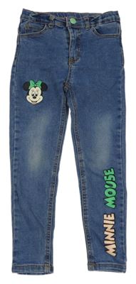 Modré skinny rifle s Minnie Disney