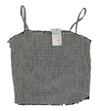 Nové - Bielo-čierny pruhovaný crop top Primark