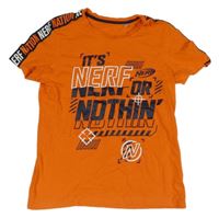 Oranžové tričko s nápismi C&A