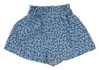 Modro-biele kvetované sukňové kraťasy Shein