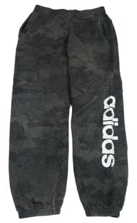 Tmavosivé army tepláky s logom Adidas