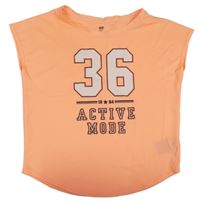 Neónově oranžové športové voľné é tričko s číslom H&M
