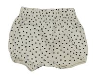 Bielo-čierne bodkované bavlnené kraťasy H&M