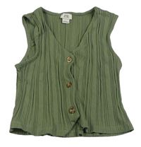 Khaki rebrovaná vesta River Island