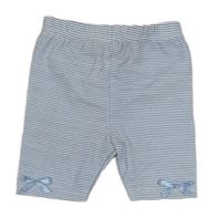 Modro-bílé pruhované elastické kraťasy s mašlí Bebe Bonito