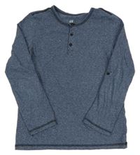 Tmavomodré melírované tričko H&M