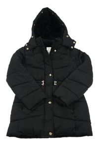 Čierny šušťákový zimný kabát s kapucňou Nutmeg