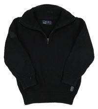 Čierny rebrovaný sveter s rolákom Next