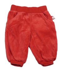 Červené zamatové cuff nohavice KapppAhl