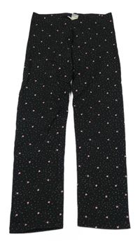 Černé legíny se srdíčky a puntíky H&M