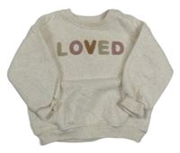 Svetloružová melírovaná oversize mikina s nápisom F&F