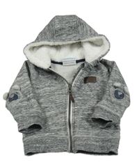 Sivo-biela melírovaná prepínaci mikina s kapucňou Topolino