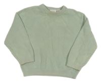 Světlezelený žebrovaný svetr Zara 