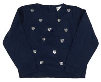 Tmavomodrý sveter so srdiečkami Prénatal