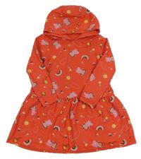 Červené teplákové šaty s Peppou a kapucňou George