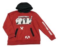 Červeno-černá mikina Minecraft s kapucí George 