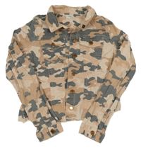 Růžovo-šedá army riflová crop bunda F&F