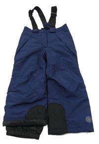 Tmavomodro-černé šusťákové oteplovačky s odepínacím trakami Crivit