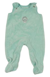 Světlezelené sametové dupačky so lvem