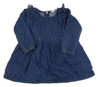 Tmavomodré rifľové šaty s volánikmi Name it