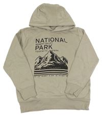 Béžová mikina s horami a kapucňou Yigga