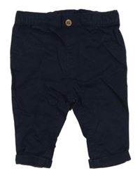 Tmavomodré plátenné nohavice Next