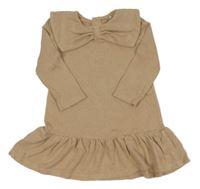 Béžové úpletové šaty s golierikom George