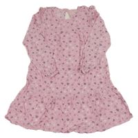 Svetloružové ľahké šaty so srdiečkami a volánikmi Pocopiano