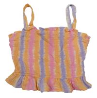 Barevná pruhovaný žabičkový halenkový crop top Primark