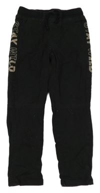 Čierne plátenné nohavice s nápismi Little kids