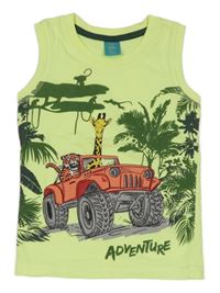 Citrónové tielko s autom a zvieratkami Little Kids