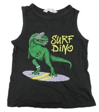 Tmavošedé tílko s dinosaurem H&M