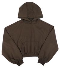 Kávová crop mikina s kapucňou Primark