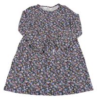 Čierno-farebné kvietkovane bavlnené šaty H&M