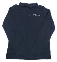 Tmavomodré polo tričko s nápisom River Island