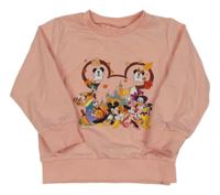 Broskvová mikina s Mickeym a kamarády