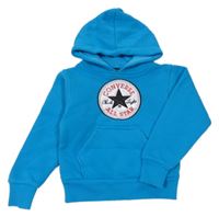 Azurová mikina s kapucňou a logem Converse